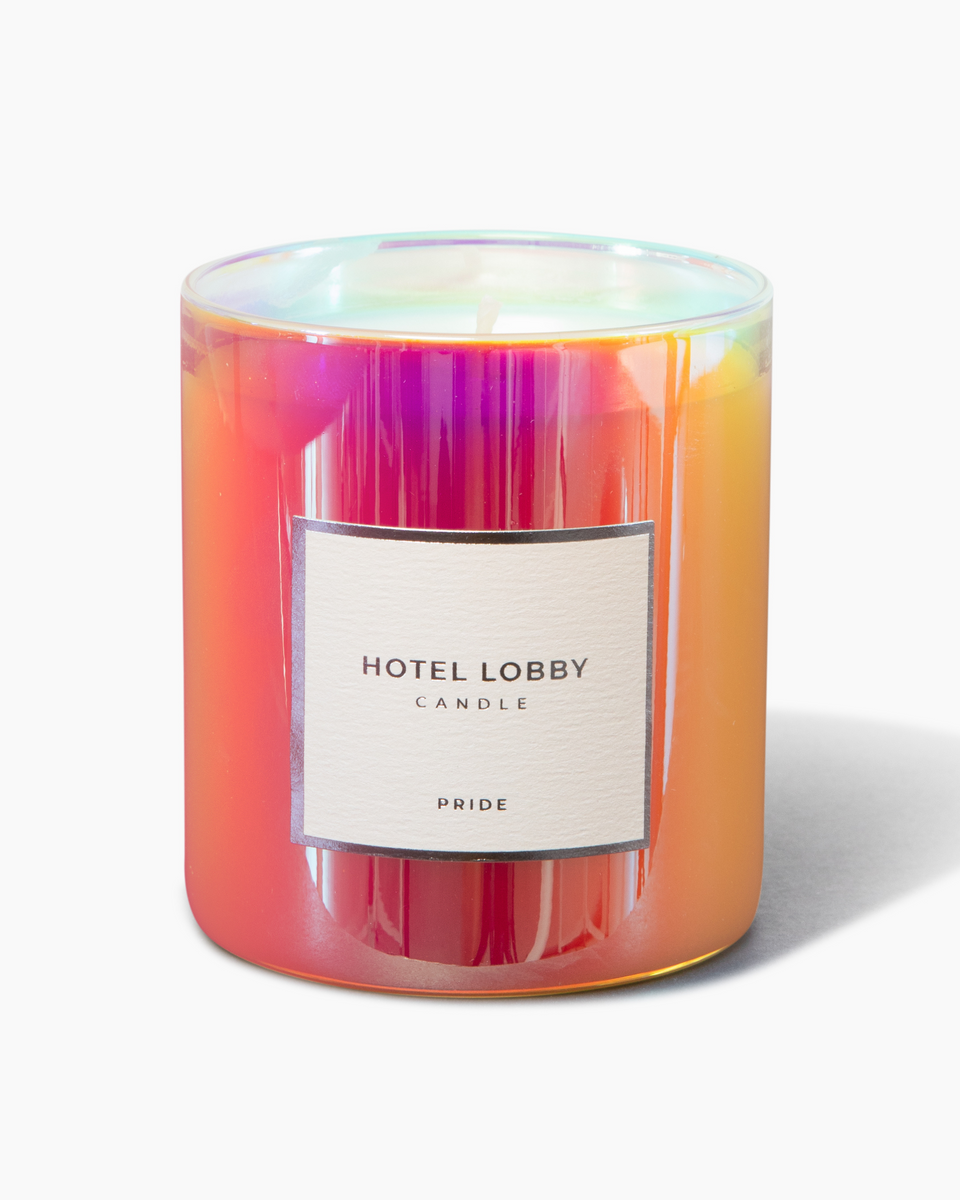 Pride Candle Hotel Lobby Candle Iridescent Rainbow Candle