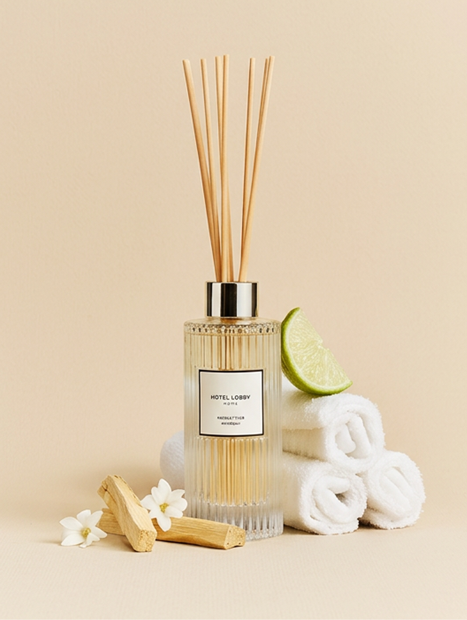 【ペット ア ポルテ】La crème de Fraise リボン付 Racquet Club Reed Diffuser– Hotel Lobby Candle